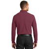Port Authority Men's Burgundy Long Sleeve Core Classic Pique Polo