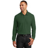 Port Authority Men's Deep Forest Green Long Sleeve Core Classic Pique Polo