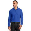 Port Authority Men's True Royal Long Sleeve Core Classic Pique Polo