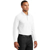 Port Authority Men's White Long Sleeve Core Classic Pique Polo