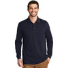 Port Authority Men's Navy Ezcotton Long Sleeve Polo
