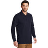 Port Authority Men's Navy Ezcotton Long Sleeve Polo