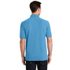 Port & Company Men's Aquatic Blue Ring Spun Pique Polo