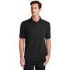 Port & Company Men's Jet Black Ring Spun Pique Polo
