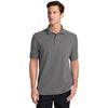 Port & Company Men's Medium Grey Ring Spun Pique Polo