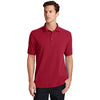 Port & Company Men's Red Ring Spun Pique Polo