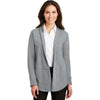 Port Authority Women's Medium Heather Grey/Charcoal Heather Interlock Cardigan