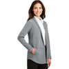 Port Authority Women's Medium Heather Grey/Charcoal Heather Interlock Cardigan