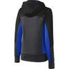 Sport-Tek Women's Black/Graphite Heather/True Royal Tech Fleece Colorblock Full-Zip Hooded Jacket