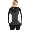 Sport-Tek Women's Black/Graphite Heather/White Tech Fleece Colorblock Full-Zip Hooded Jacket