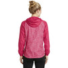 Sport-Tek Women's Pink Raspberry Heather/Pink Raspberry Colorblock Raglan Hooded Wind Jacket