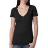 Next Level Women's Black Deep V-Neck Tee