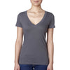 Next Level Women's Dark Grey Deep V-Neck Tee
