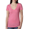 Next Level Women's Hot Pink Deep V-Neck Tee