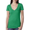 Next Level Women's Kelly Green Deep V-Neck Tee