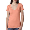 Next Level Women's Light Orange Deep V-Neck Tee