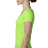 Next Level Women's Neon Green Deep V-Neck Tee