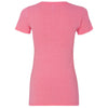 Next Level Women's Neon Heather Pink Deep V-Neck Tee