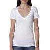 Next Level Women's White Deep V-Neck Tee