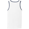 Port & Company Men's White/Navy Core Cotton Tank Top