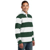 Sport-Tek Men's Forest Green/White Classic Long Sleeve Rugby Polo