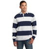 Sport-Tek Men's True Navy/White Classic Long Sleeve Rugby Polo
