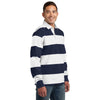 Sport-Tek Men's True Navy/White Classic Long Sleeve Rugby Polo