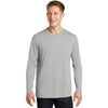Sport-Tek Men's Silver Long Sleeve PosiCharge Competitor Cotton Touch Tee