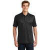 Sport-Tek Men's Black Embossed PosiCharge Tough Polo