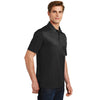 Sport-Tek Men's Black Embossed PosiCharge Tough Polo