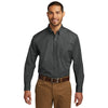 Port Authority Men's Graphite Long Sleeve Carefree Poplin Shirt