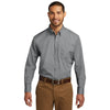 Port Authority Men's Gusty Grey Long Sleeve Carefree Poplin Shirt