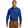 Port Authority Men's True Royal Long Sleeve Carefree Poplin Shirt