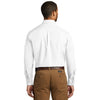 Port Authority Men's White Long Sleeve Carefree Poplin Shirt