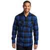 Port Authority Men's Royal/Black Plaid Flannel Shirt
