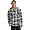 Port Authority Men's Snow White/Black Plaid Flannel Shirt