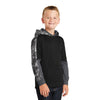 Sport-Tek Youth Black/Black Sport-Wick Mineral Freeze Fleece Colorblock Hooded Pullover