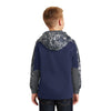 Sport-Tek Youth True Navy/Navy Sport-Wick Mineral Freeze Fleece Colorblock Hooded Pullover