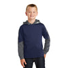Sport-Tek Youth True Navy/Navy Sport-Wick Mineral Freeze Fleece Colorblock Hooded Pullover