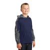 Sport-Tek Youth True Navy/Navy Sport-Wick Mineral Freeze Fleece Colorblock Hooded Pullover