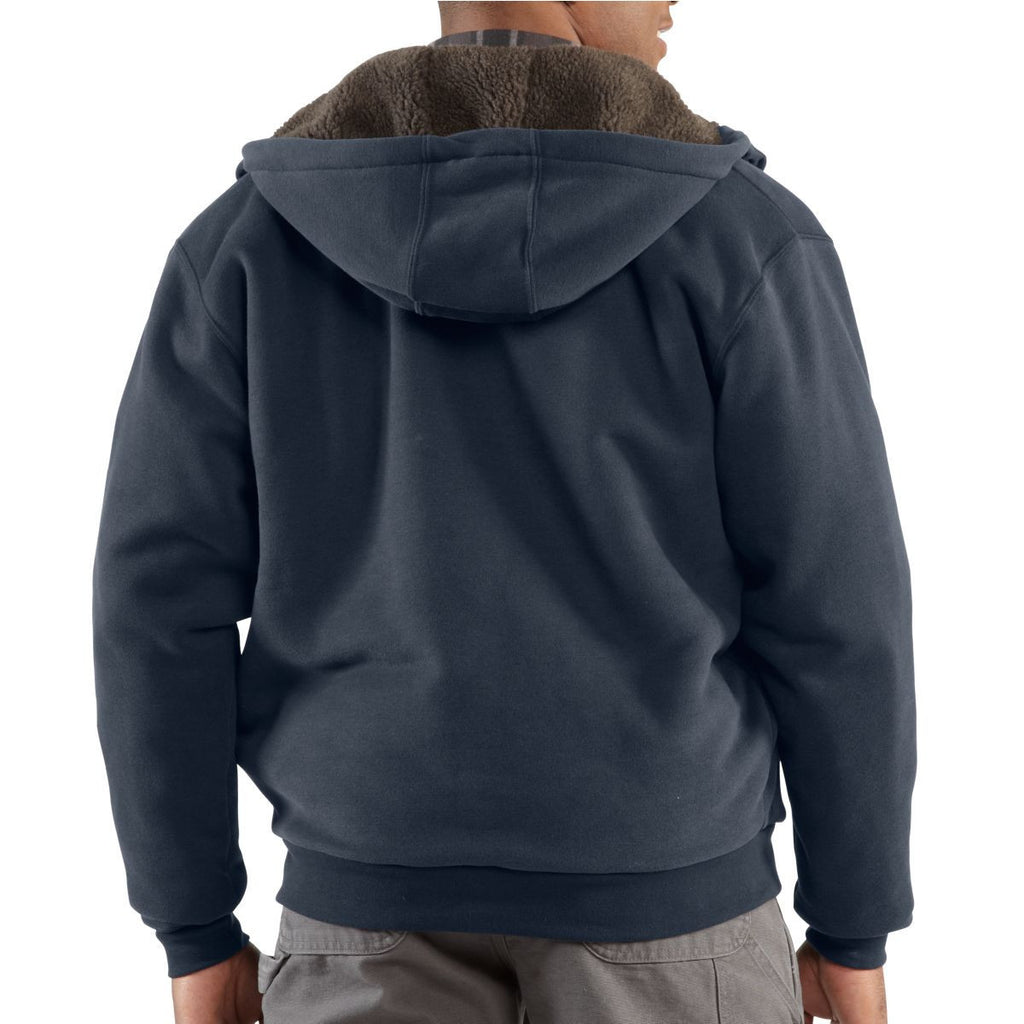 Carhartt Men's New Navy Collinston Brushed Fleece Sherpa Lined Sweatshirt