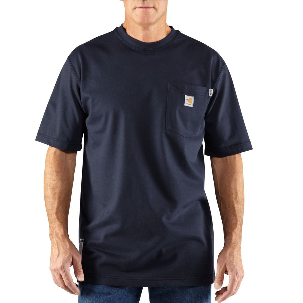 Carhartt Men's Dark Navy Flame-Resistant Force Cotton Short Sleeve T-Shirt