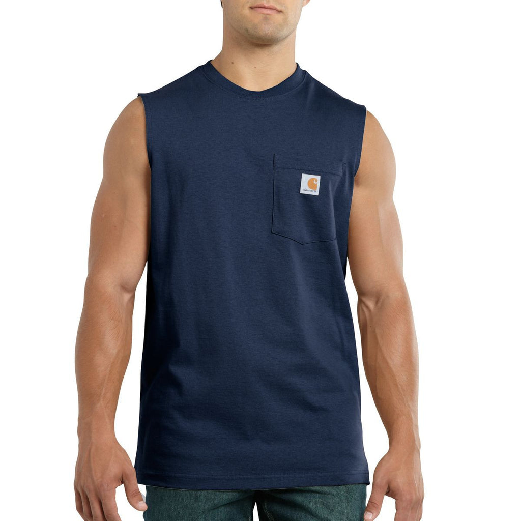 Carhartt Men's Navy Workwear Pocket Sleeveless T-Shirt