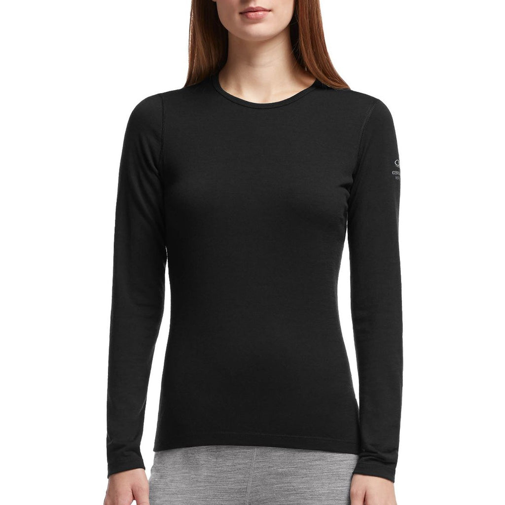 Icebreaker Women's Black Oasis Long Sleeve Crewe