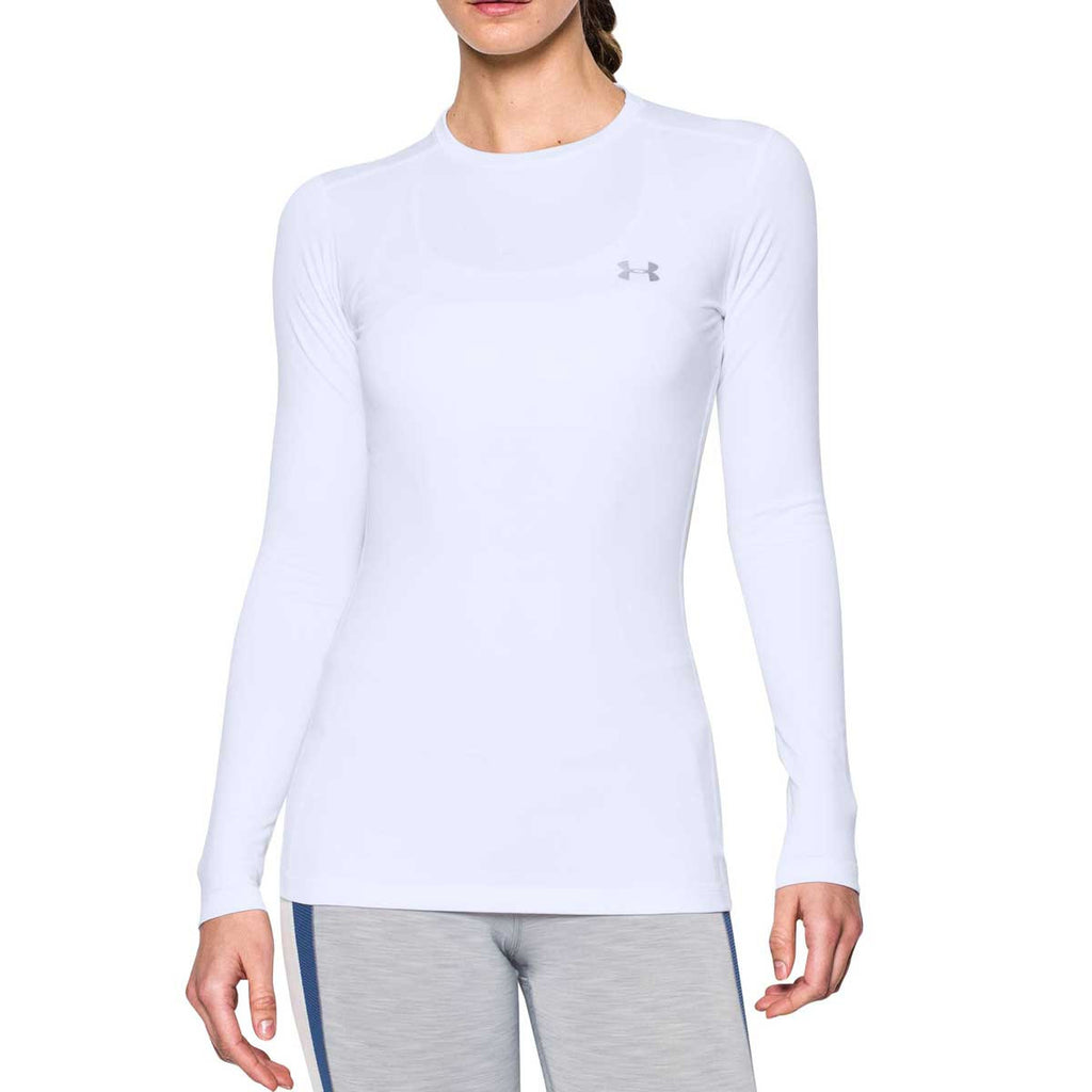 Under Armour Women's White ColdGear Fitted Long Sleeve Crew