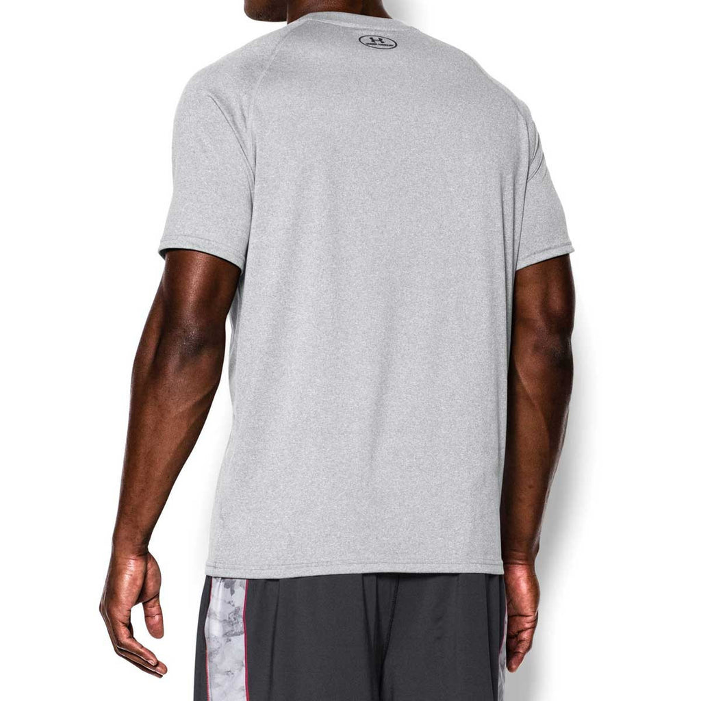 Under Armour Men's True Grey Heather/Black Tech Short Sleeve T-Shirt