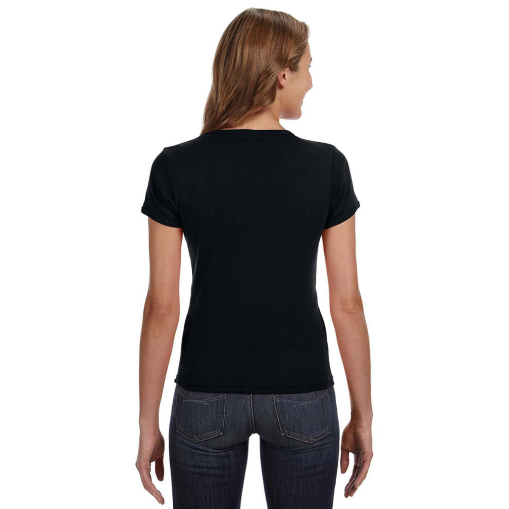 Anvil Women's Black Scoop T-Shirt