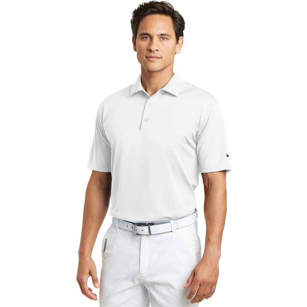 Nike Men's White Tech Basic Dri-FIT Short Sleeve Polo