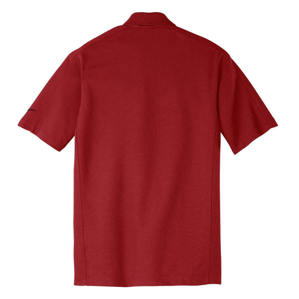 Nike Men's Sport Red Dri-FIT Short Sleeve Pique II Polo