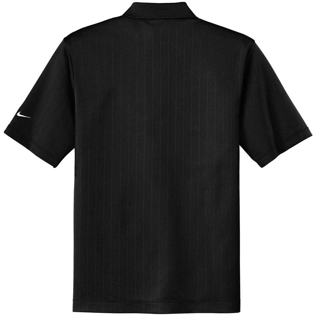 Nike Men's Black Dri-FIT Short Sleeve Textured Polo